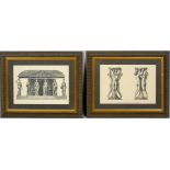 Two prints, after Piranesi, 'Cariatides, Pl, '64,