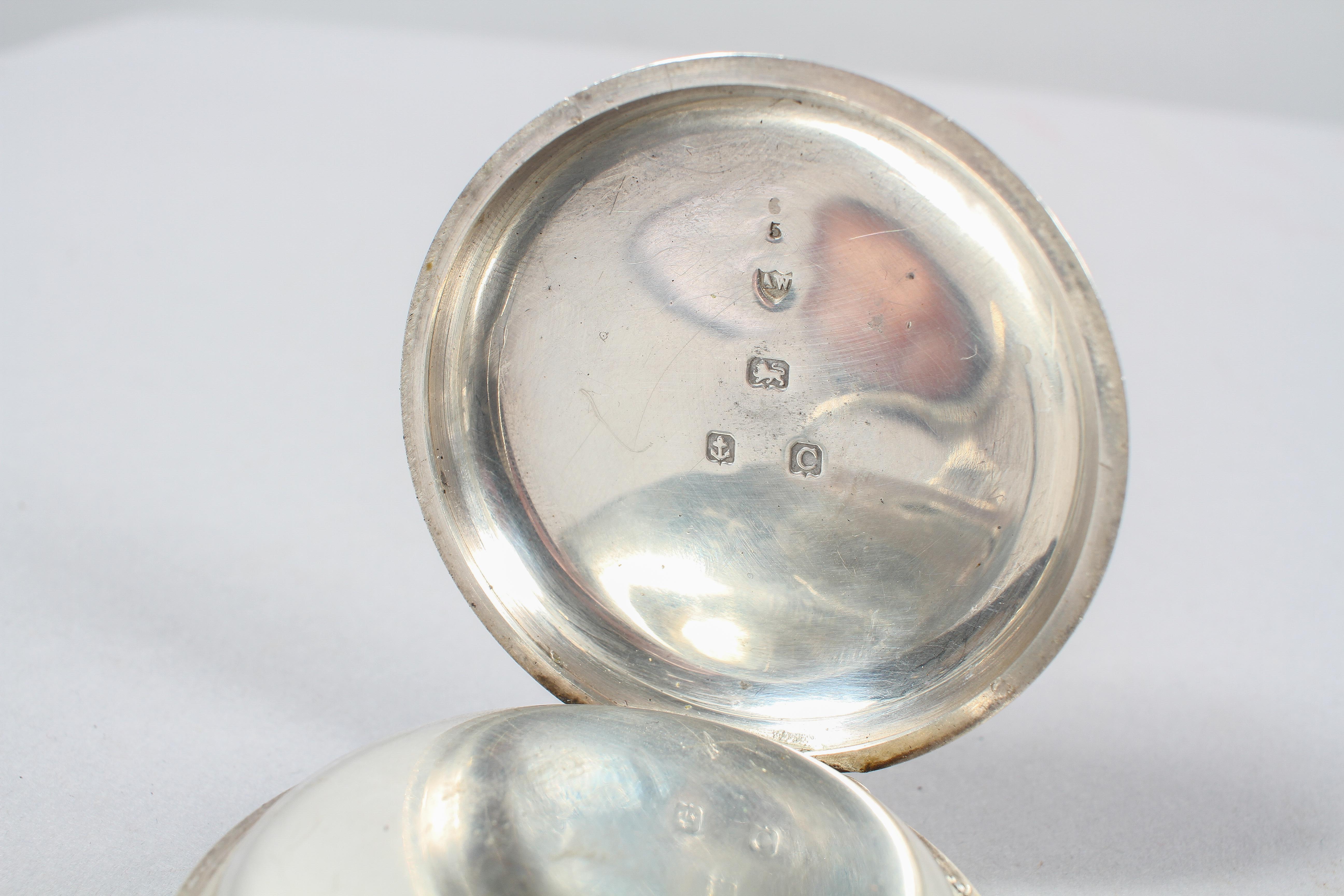 A collection of three open face pocket watches. - Image 3 of 4