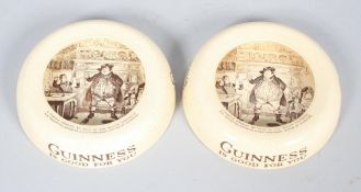 A pair of Ashtead Potteries Guinness ashtrays, circa 1920, printed marks,