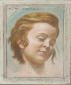 Giorgio Matteo Aicardi (1891-1984), Study of a girl's head, fresco, framed,