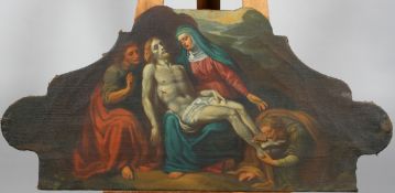 Giorgio Matteo Aicardi (1891-1984), The Pieta, oil on shaped canvas, 49.