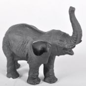 A Daum glass elephant, 20th century, etched marks, signed Leroy, in matt black and polished glass,