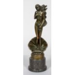 A patinated bronze style sculpture of Venus, signed 'Michelle' to reverse,