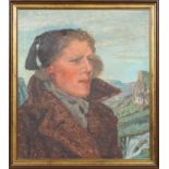 Portrait of a Lady, mid 20th century British School, inscribed to reverse,