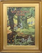 An advertising print for 'Richmond Park', framed, 20th century,