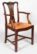 A George III mahogany carver dining chair,