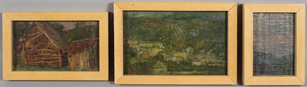 Giorgio Matteo Aicardi (1891-1984), City scape, oil on board, signed loser right, 16cm x 25cm,