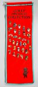 31 assorted Robinson golly badges on cloth display