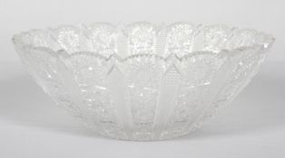 A heavy cut glass bowl, perhaps circa 1900 and American,