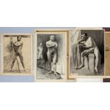 Giorgio Matteo Aicardi (1891-1984), A quantity of un-framed male life drawings,