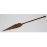 A 20th century carved hardwood ceremonial paddle, probably Micronesian,