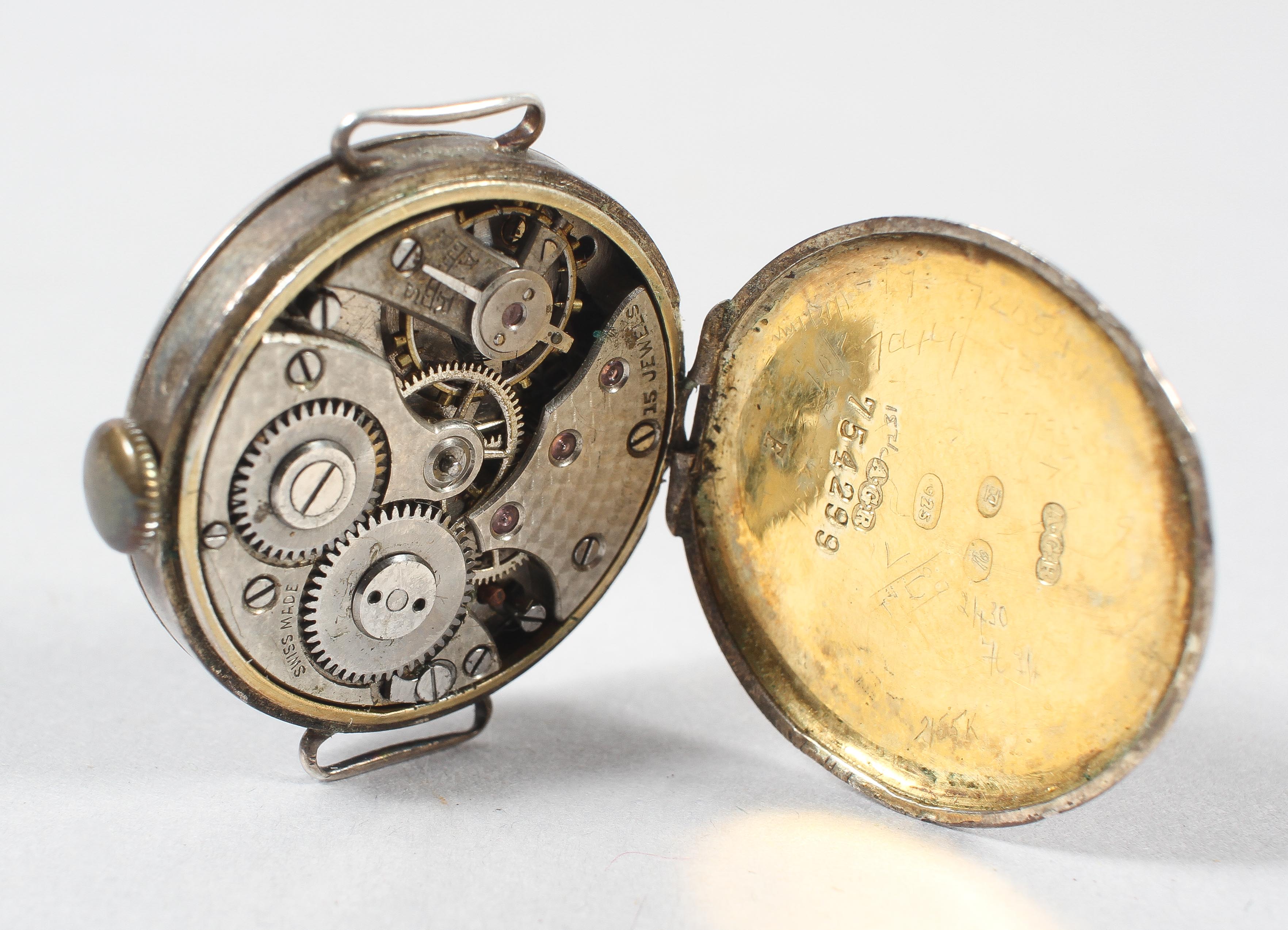 Silver vesta, wristwatch and fob watch, - Image 2 of 3