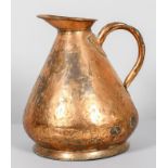 A Victorian copper jug measure, stamped '3 Cal',