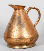 A Victorian copper jug measure, stamped '3 Cal',