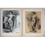 Giorgio Matteo Aicardi (1891-1984), A group of female Life studies,charcoal and pencil,