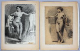 Giorgio Matteo Aicardi (1891-1984), A group of female Life studies,charcoal and pencil,