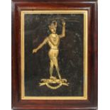 A gilt bronze model of a man labelled 'Tonkinson' on a banner, on scroll plinth base,