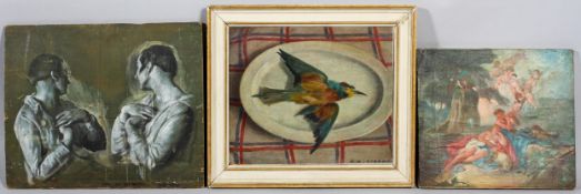 Giorgio Matteo Aicardi (1891-1984), Still Life with a dead bird, oil on panel, signed lower right,