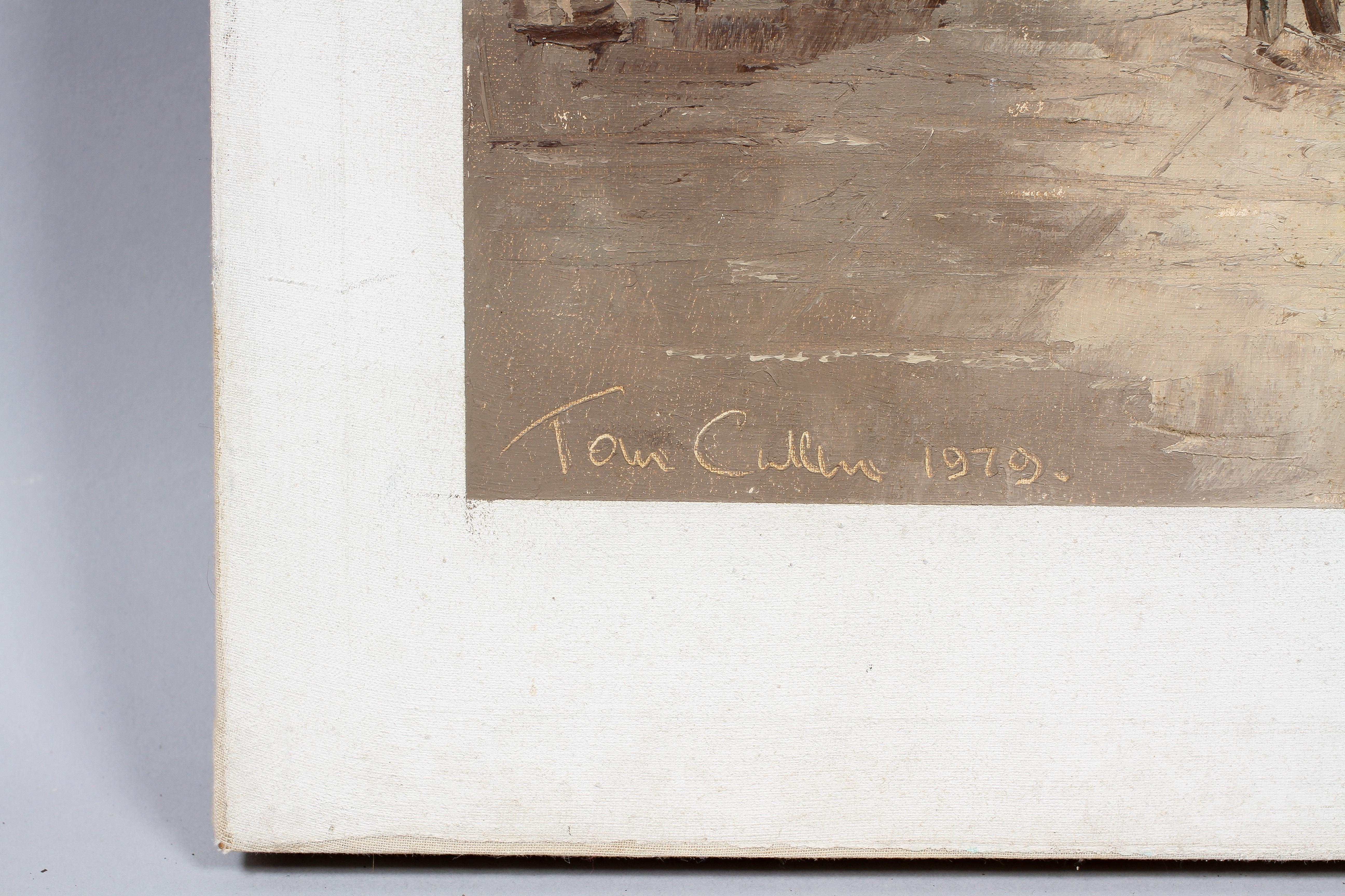 Tom Cullen, oil on canvas, Street scene, Dublin, - Image 2 of 3