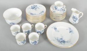 A Royal Worcester part tea service, late 19th century, printed blue marks,