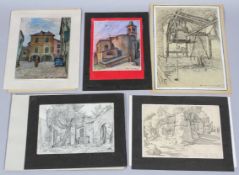 Giorgio Matteo Aicardi (1891-1984), A quantity of un-framed sketches of landscapes and townscapes,