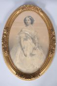 A mid 19th century lithograph of 'Stephanie' Queen of Portugal, by Leon-Noel, after a painting,