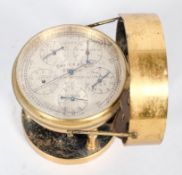 A brass anemometer, the silvered dial enscribed 'Davis & Son', Derby, Air meter',