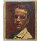 Giorgio Matteo Aicardi (1891-1984), Self portrait, oil on canvas laid on to board,