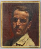 Giorgio Matteo Aicardi (1891-1984), Self portrait, oil on canvas laid on to board,