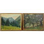 Giorgio Matteo Aicardi (1891-1984), Landscapes, oil on board, a pair,