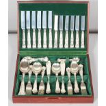 A canteen of Sheffield stainless steel cutlery, in the Kings pattern,
