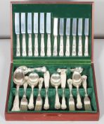 A canteen of Sheffield stainless steel cutlery, in the Kings pattern,