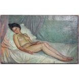 Giorgio Matteo Aicardi (1891-1984), Life study of a nude lady sleeping, oil on canvas,