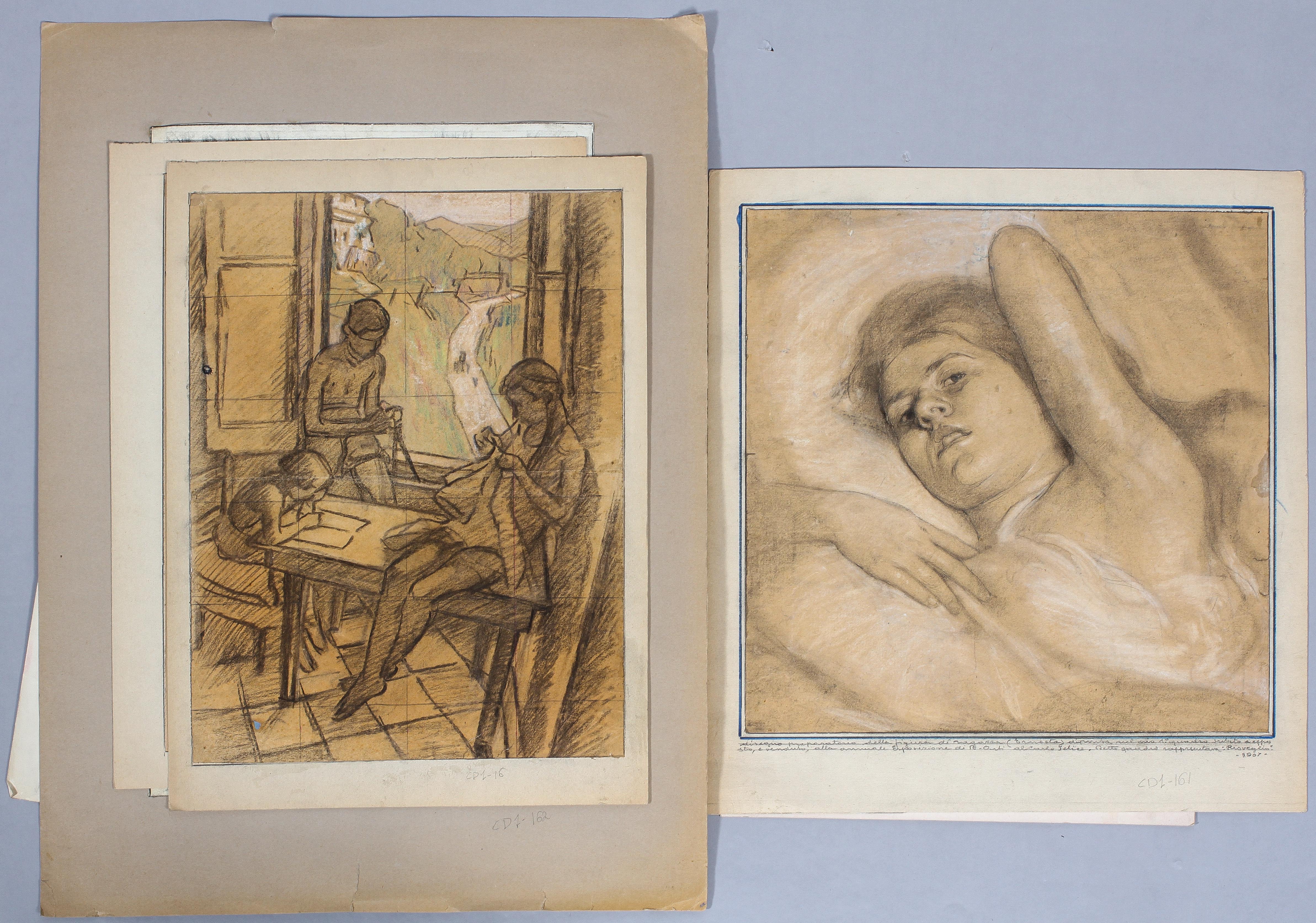 Giorgio Matteo Aicardi (1891-1984), A group of un-framed Life studies and portraits, - Image 3 of 9