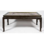 An early 20th century Chinese style lacquered low coffee table,