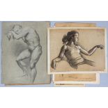 Giorgio Matteo Aicardi (1891-1984), A group of pastels, pencil and charcoal life drawing studies,