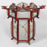 A Chinese carved wood dragon palace lantern,