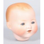 A German (Armand Marseille) bisque doll's head, impressed A M/Germany/351/3,