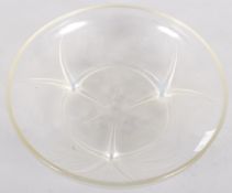 A Lalique Volubilis pattern dish, 20th century, R LALIQUE/FRANCE marks, opalescent,