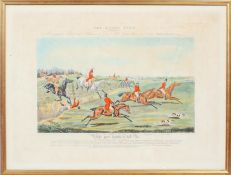 Quorn Hunt, print and hand coloured, engraved by F C Lewis, published London, Ackermann, 1835,