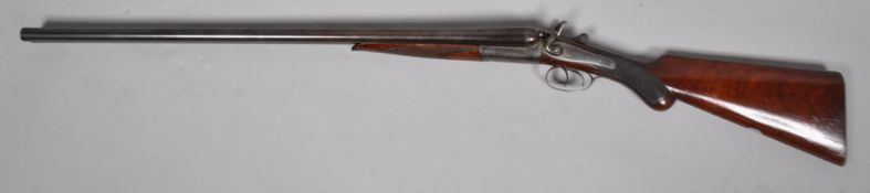 A Page-Wood double barrel 12 bore shotgun side by side with double hammer (NVN) (Shotgun licence