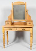 An Edwardian pine dressing table,