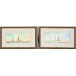 Des Harradine, A pair of shipping scenes, watercolours, signed bottom right,