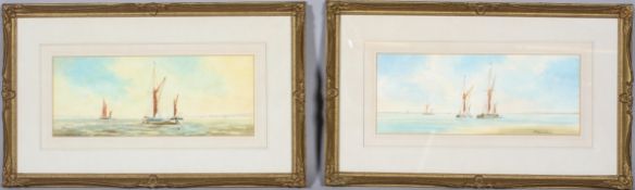 Des Harradine, A pair of shipping scenes, watercolours, signed bottom right,