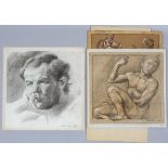 Giorgio Matteo Aicardi (1891-1984), A small group of sketches, Life studies, pastel and pencil,