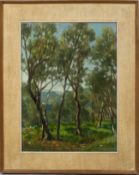 Giorgio Matteo Aicardi (1891-1984), Poplars, oil on panel, titled and signed verso,