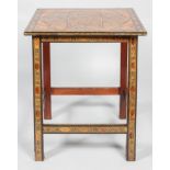 A Sorrento marquetry table, mid-late 20th century, of square section,