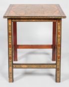 A Sorrento marquetry table, mid-late 20th century, of square section,