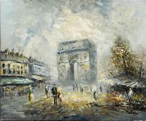 A Carpenter, French school, Parisian Study, ' Arc de Triomphe', oil on canvas, impressionistic,