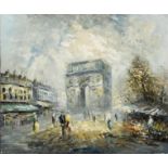 A Carpenter, French school, Parisian Study, ' Arc de Triomphe', oil on canvas, impressionistic,